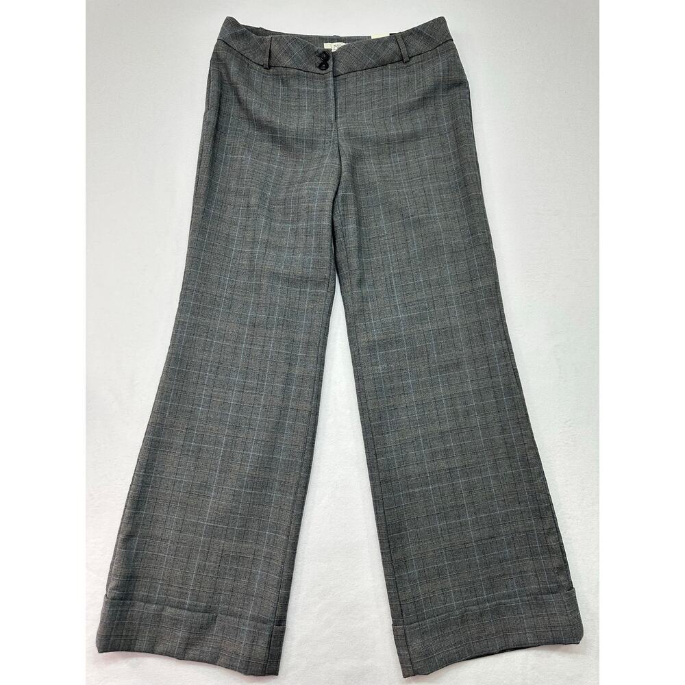 NWT LOFT Marisa Gray Plaid Wool Cuffed Trouser Pants Women’s Size 10 - Picture 4 of 13